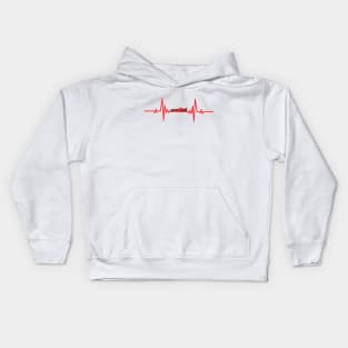 F1 Heartbeat Pulse Red Kids Hoodie